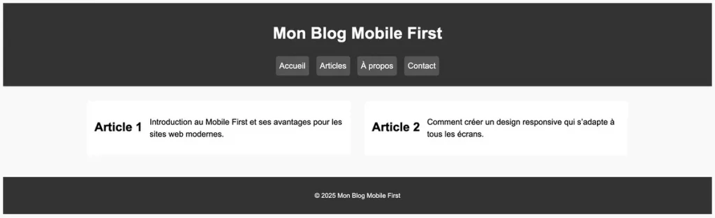 Mobile-first sur desktop