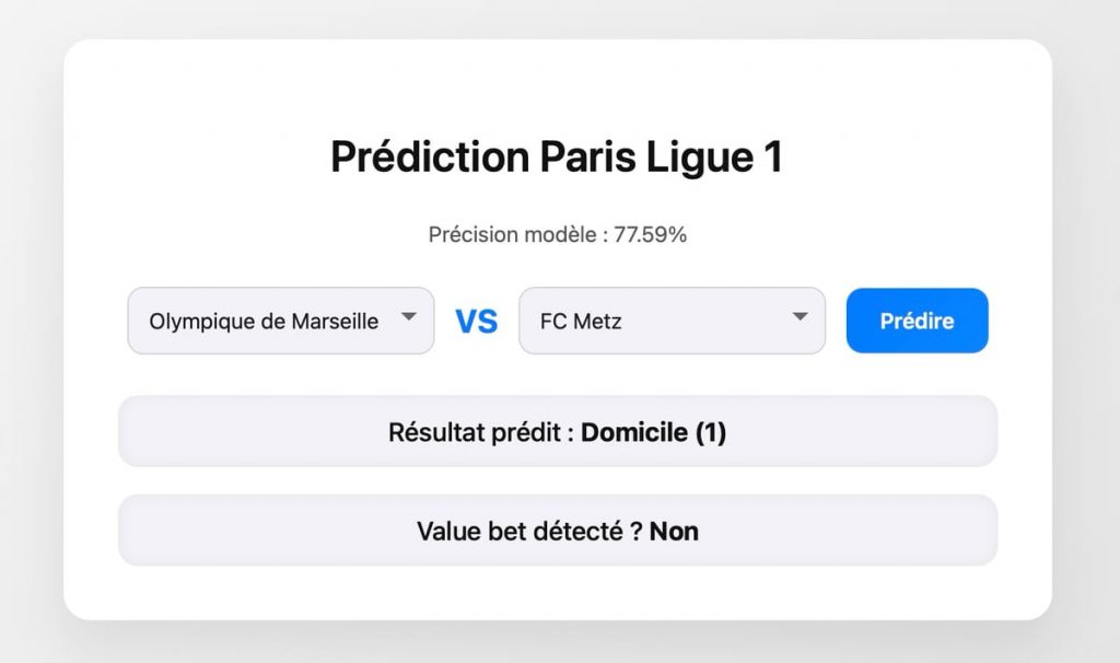 Machine learning ligue 1