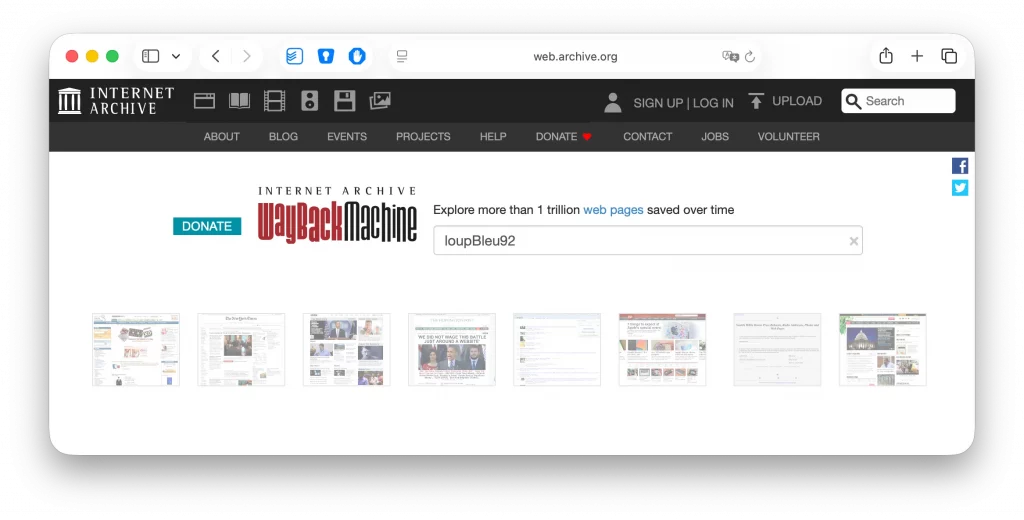 Rechercher des informations sur une personnes sur des sites disparus