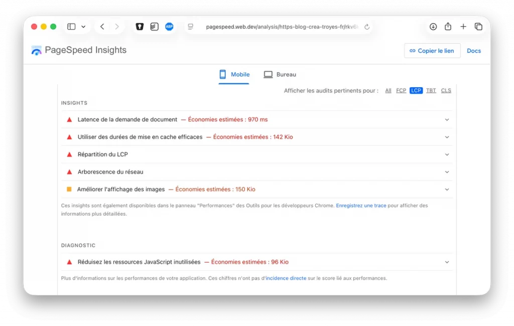 First Contentful Paint