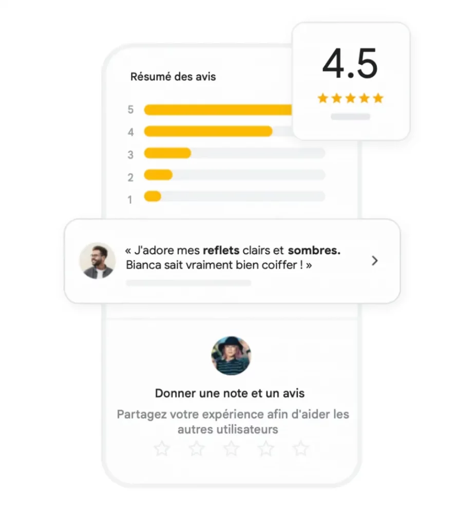 Les avis de votre fiche d'établissement Google