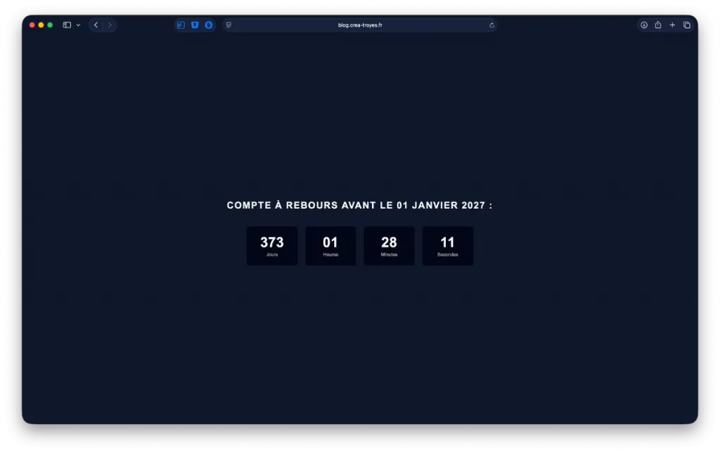 Compte à rebours en javascript et CSS