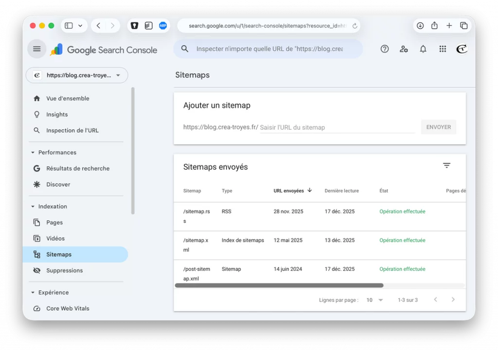 sitemap.xml et Google search console