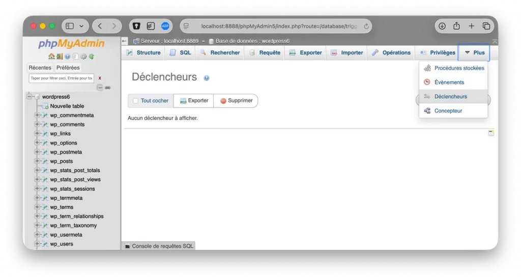 Trigger ou Déclencheur dans PhpMyAdmin