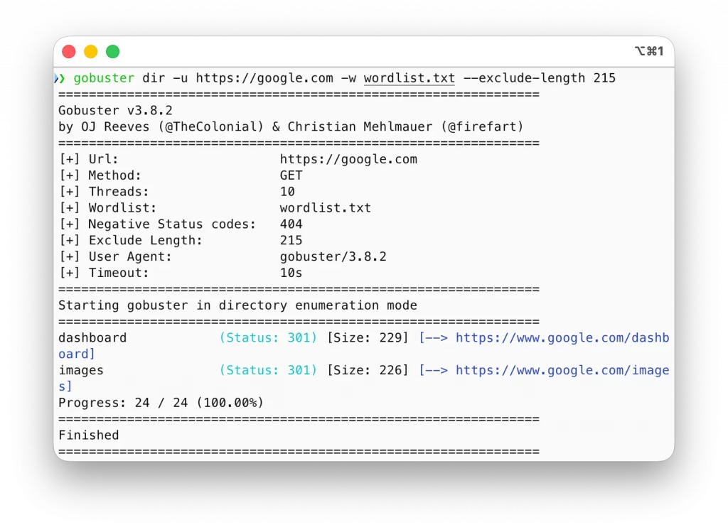 GoBuster depuis le terminal