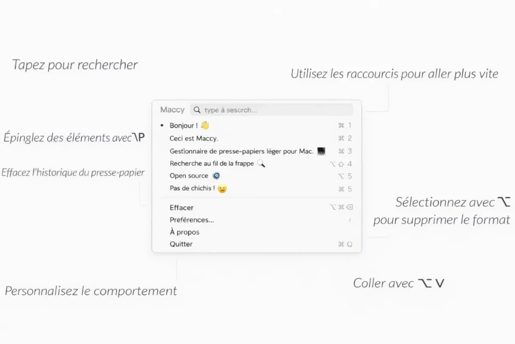 Instructions pour Maccy