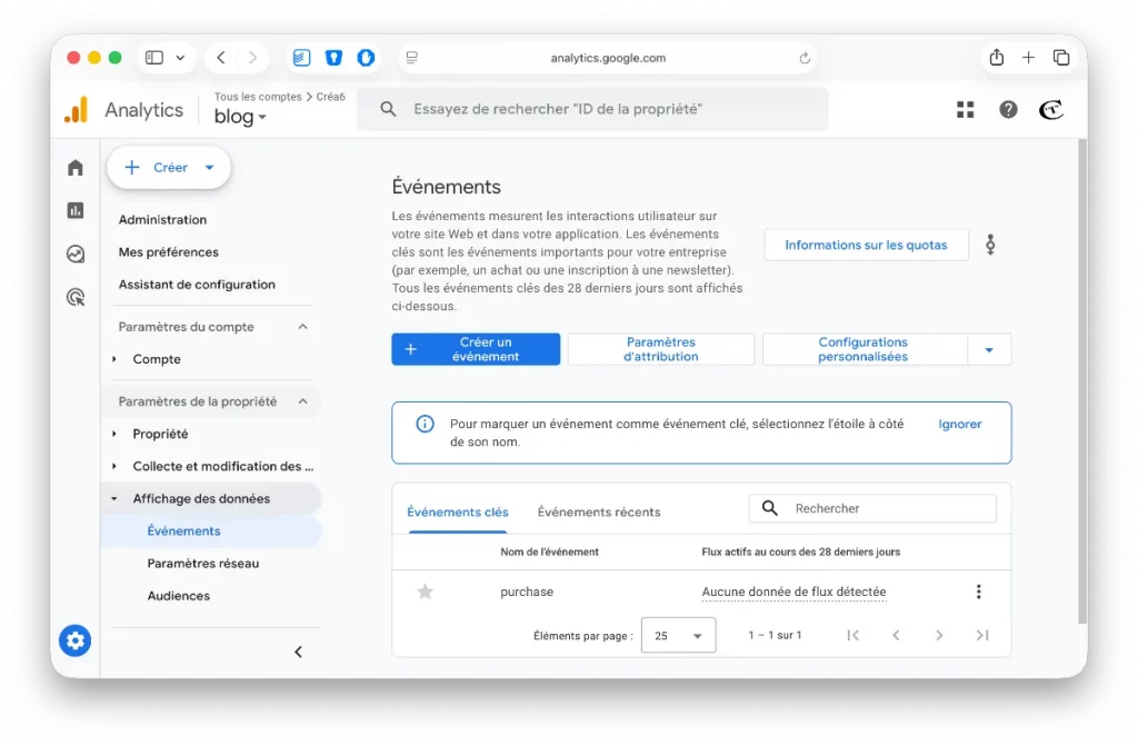 Créer un évènement sur Google Analytics 4