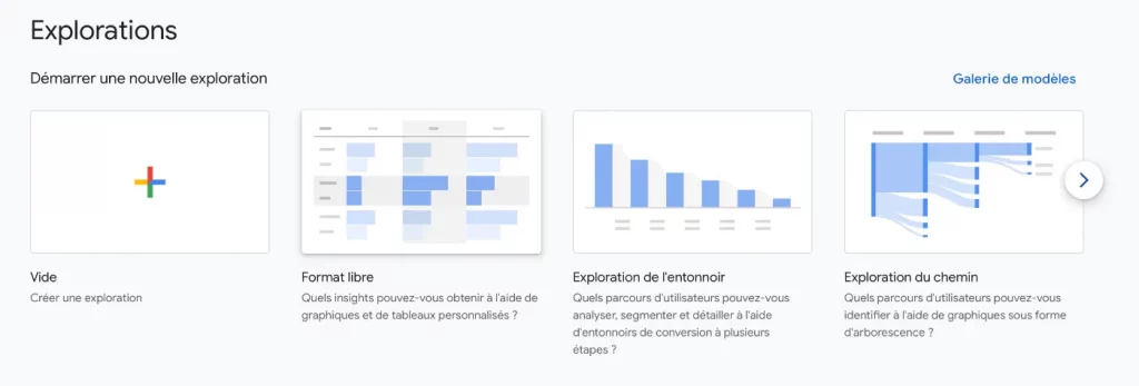 Rapport et Exploration dans Google Analytics 4