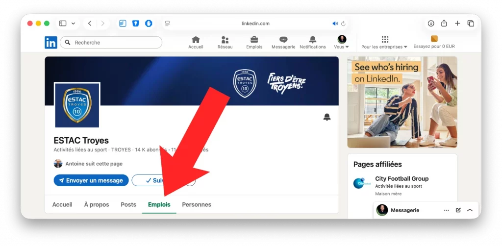 Rechercher un job sur LinkedIn