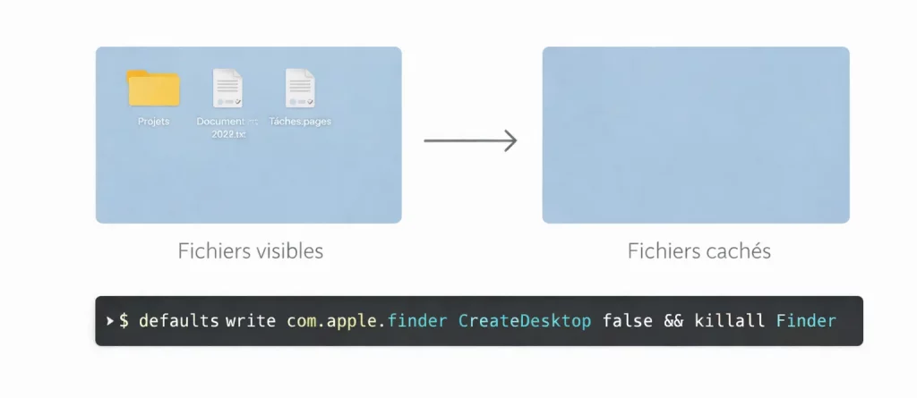 Afficher et cacher les dossiers, fichiers et icônes du bureau