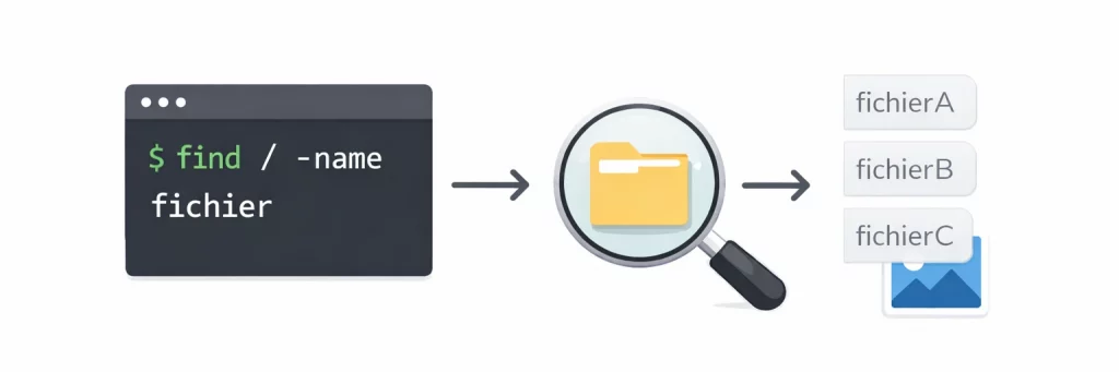 La commande find dans le terminal