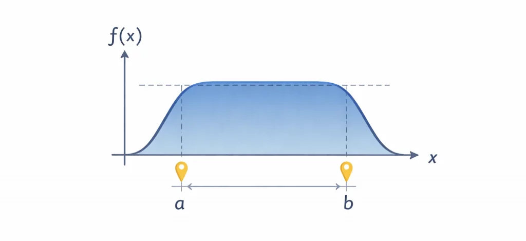 Graphique représentant la loi uniforme continue