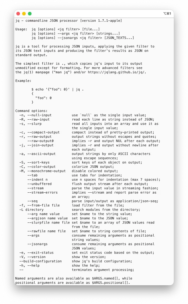 les commandes de jq depuis le terminal