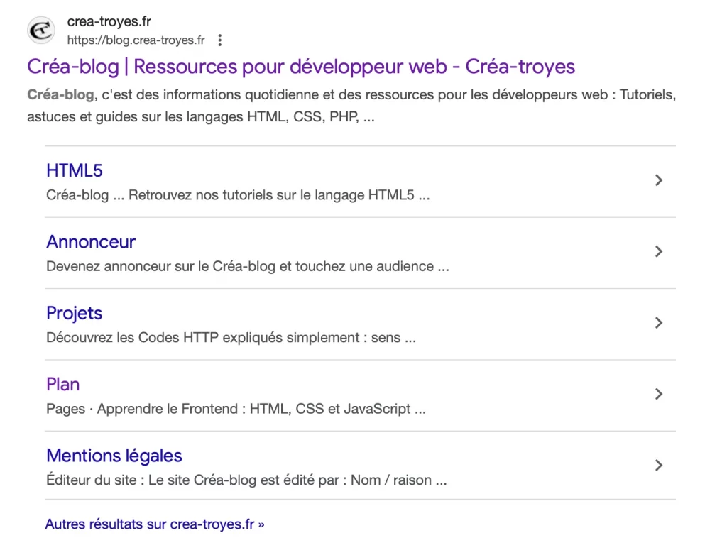 Rich results dans Google