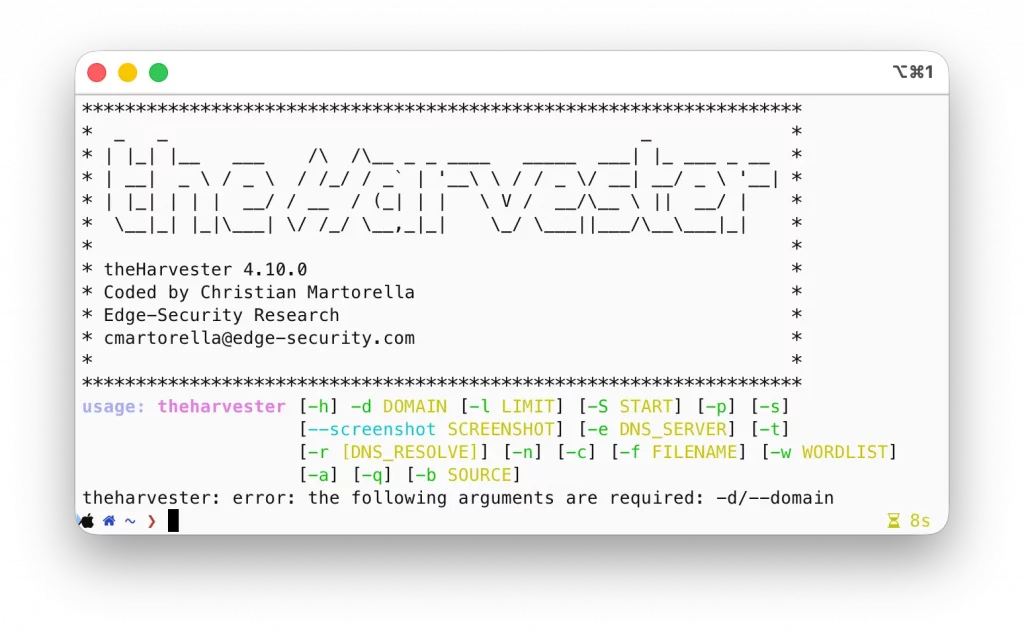 TheHarvester depuis le terminal