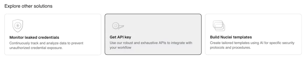 API Key depuis ProjectDiscovery