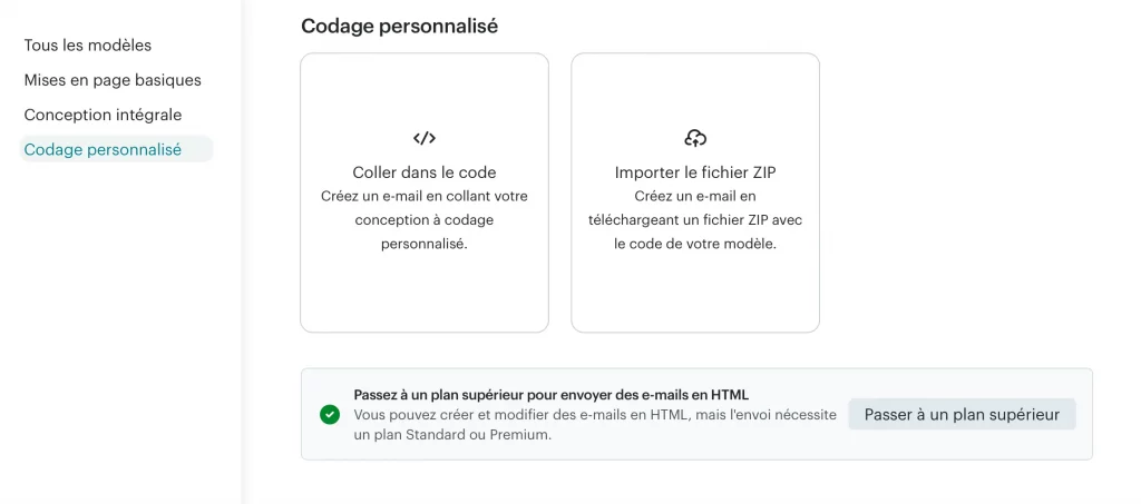 Coder template newsletter Mailchimp