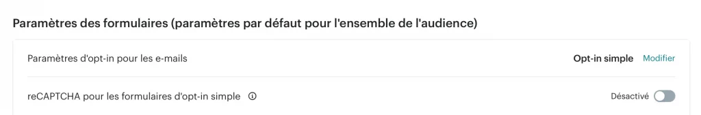 Double Opt-in depuis MailChimp