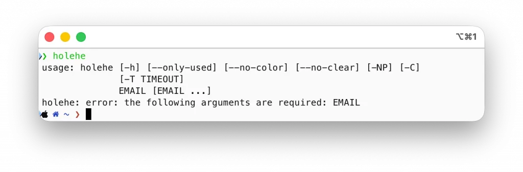 Holehe depuis le terminal