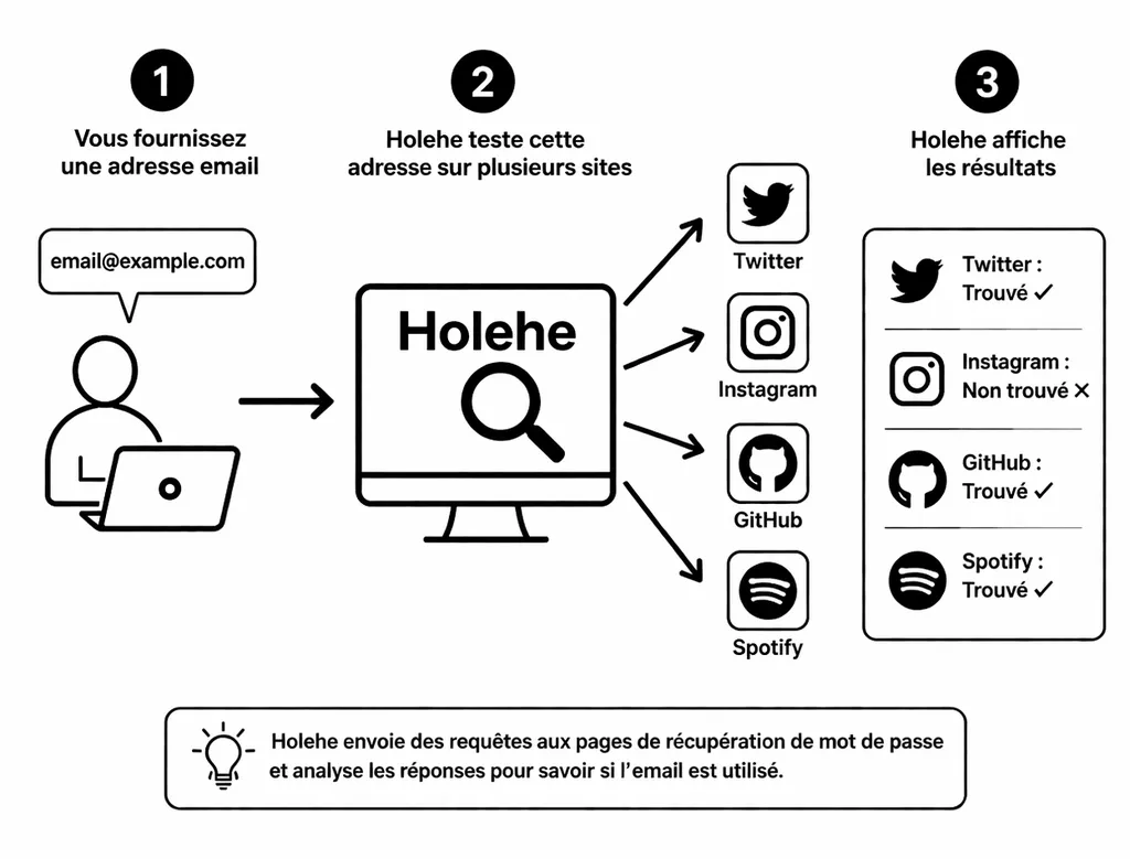 Holehe : Vérifier si une adresse mail est utilisée