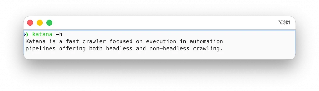 Katana depuis le terminal