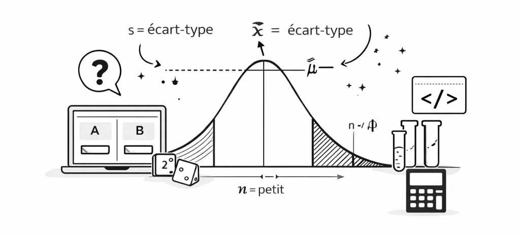 Courbe de la loi de Student