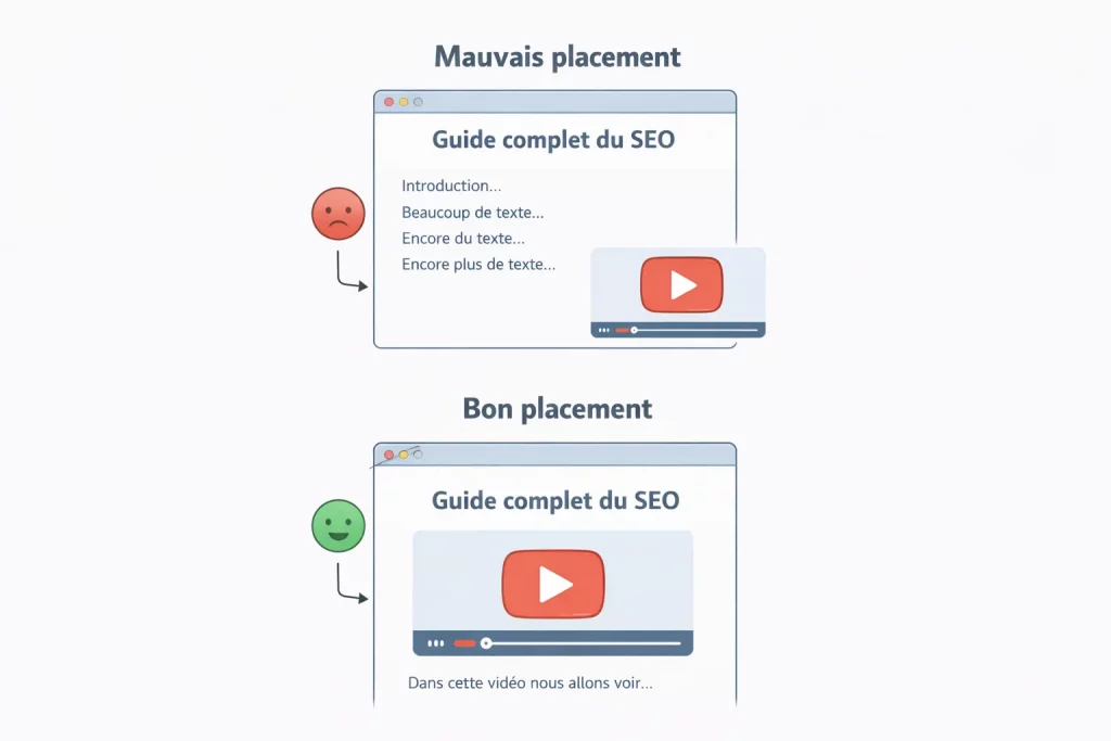 Placement dans le DOM de la vidéo pour l'indexation Google