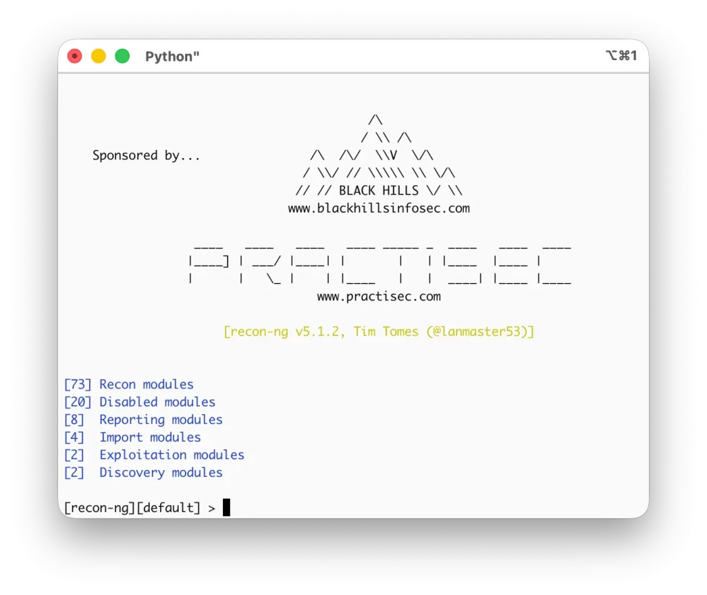 Recon-ng depuis le terminal