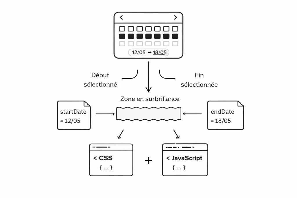 Sélecteur de dates ou pick range