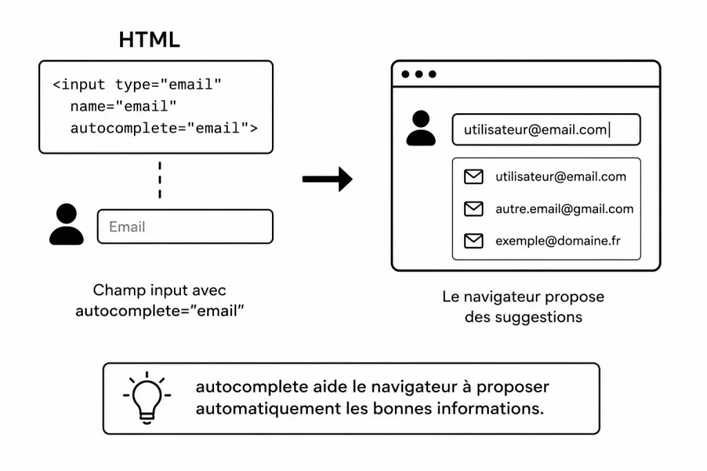 Attribut autocomplete en HTML