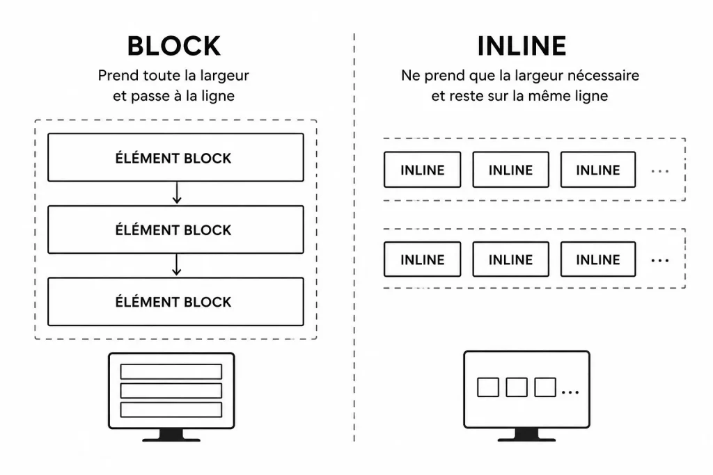 Élément block et inline en CSS