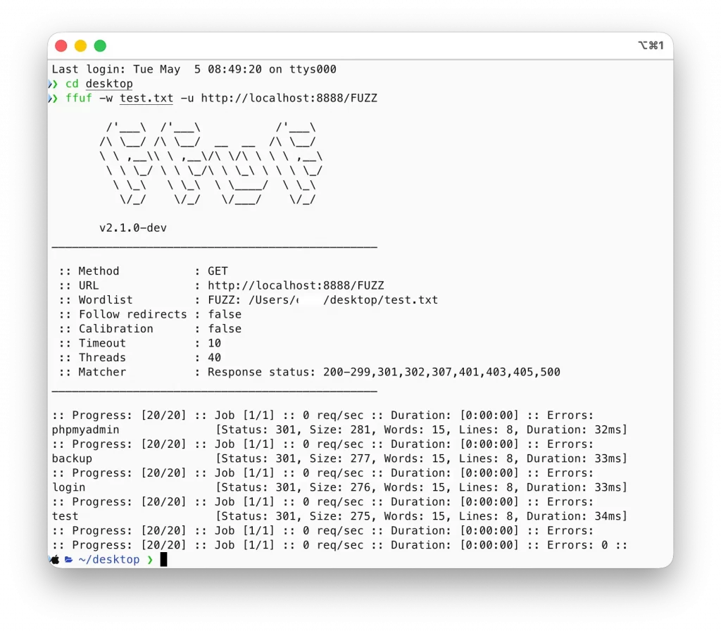 fuzzing ffuf