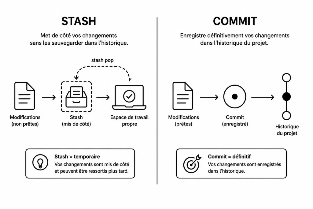 Git stash vs commit