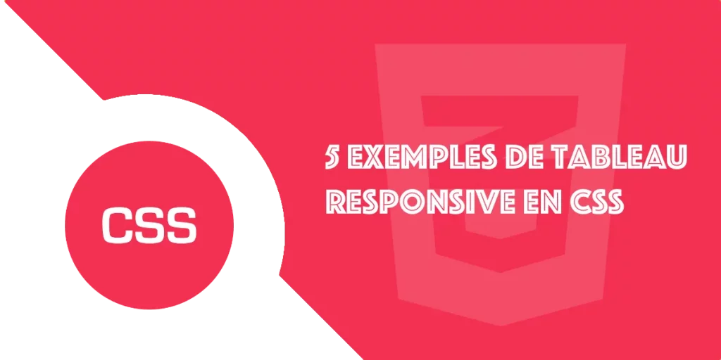 5 exemples de tableau responsive CSS modern + Code complet