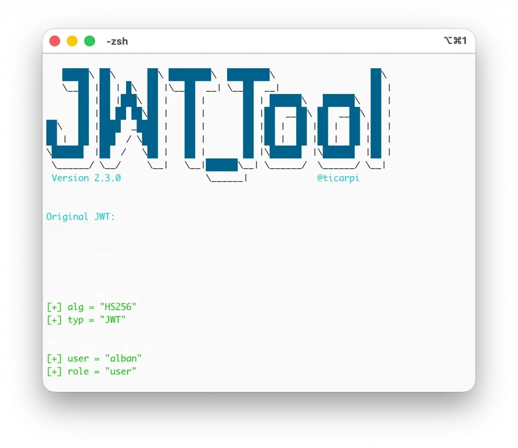 Résultat de JWT_tool