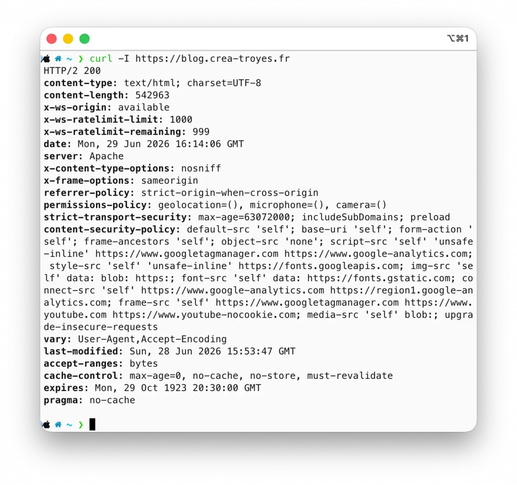En-tête HTTP depuis cURL