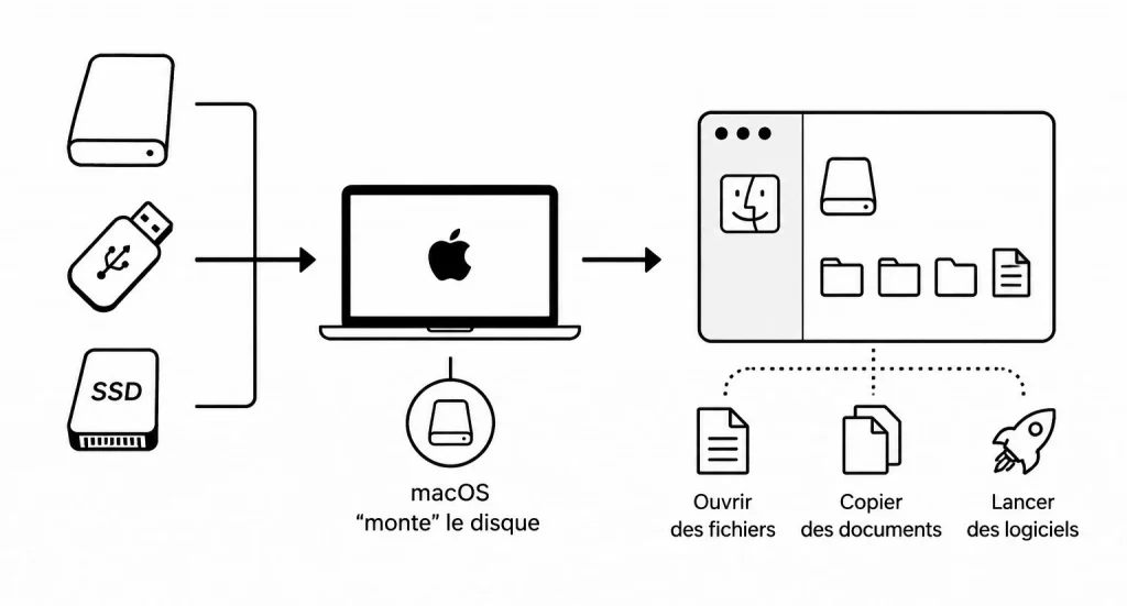 Monter un disque dur externe sur Mac