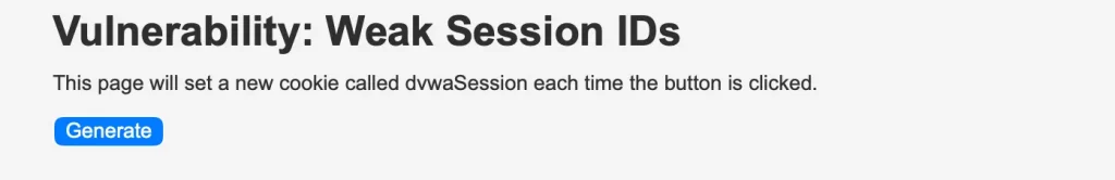 Weak session ID avec DVWA