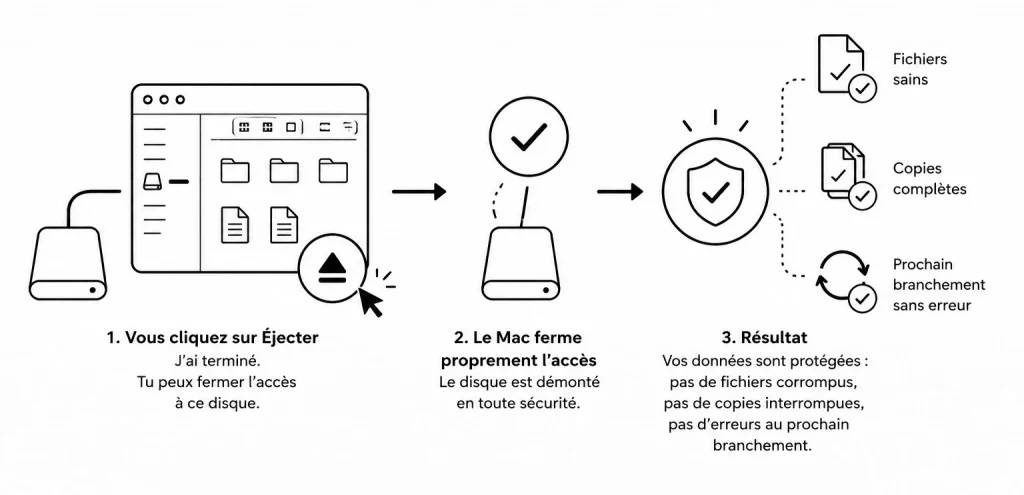 éjecter un disque dur externe sur Mac