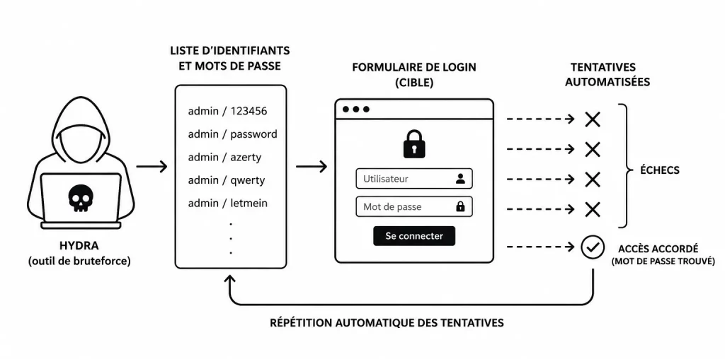 Utiliser Hydra sur un formulaire de login web ou formulaire de connexion