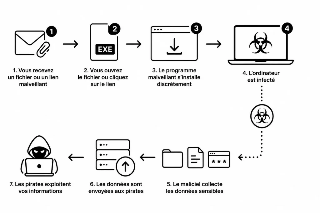 Principe d'installation d'un infostealer