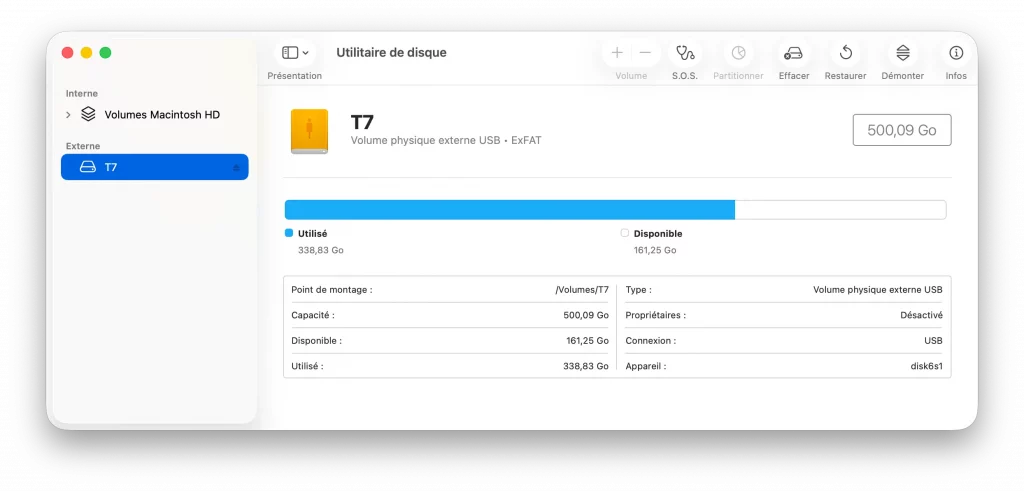 Utilitaire de disque
